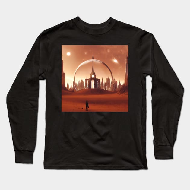 alien city Long Sleeve T-Shirt by ElectricPeacock